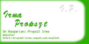 irma propszt business card